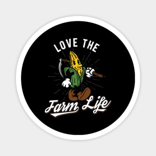 Love The Farm Life Corn Vintage Farmer Magnet